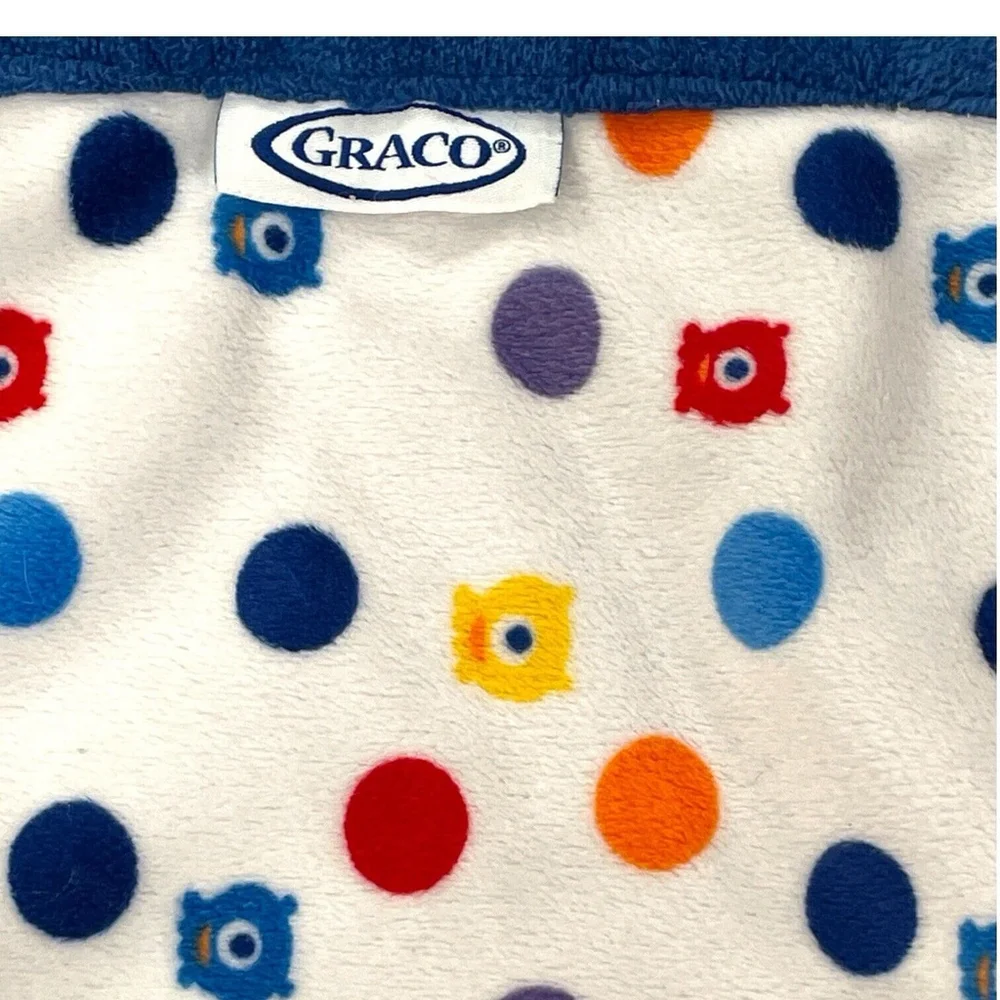 Graco Monsters Lovey Security Blanket Plush Alien Dots Red Blue Primary Colors